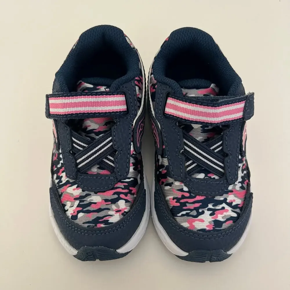 Saucony Ride 10 JR Navy Pink Camo Girls Sneakers Size 7W